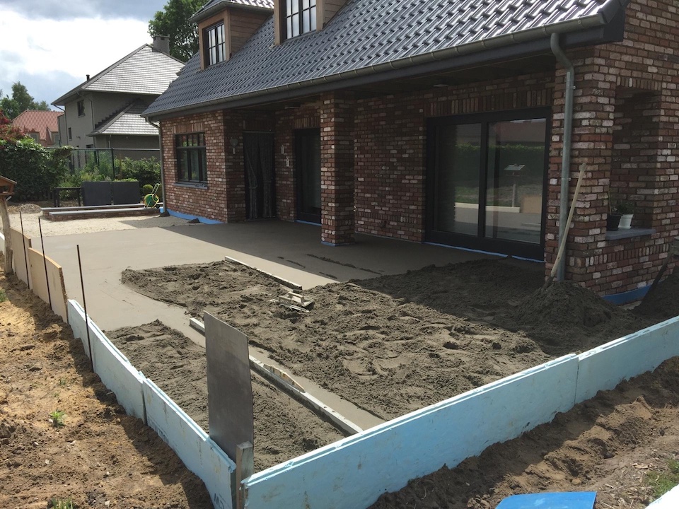 Chape voor een buitenterras